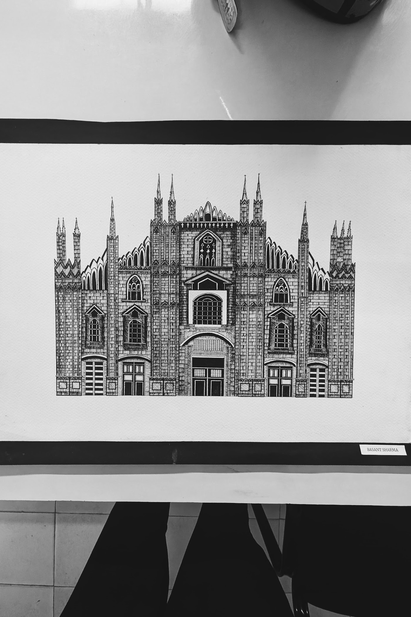 Gothic Cathedral Ink Illustration